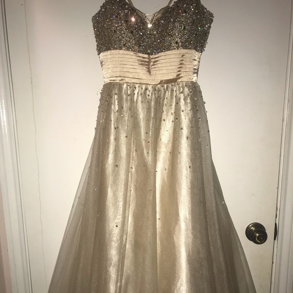 Nude Strapless Ballgown - Picture 3 of 6